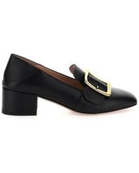 Bally - Janelle Block-Heel Loafers, Brand Size 35 Us - Lyst