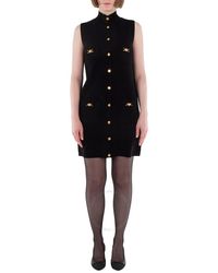 Versace - Medusa 95 Shift Knit Cashmere-Blend Mini Dress, Brand Size 42 Us - Lyst