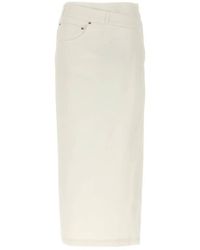 Loewe - Deconstructed Cotton Denim Skirt, Brand Size 36 Us - Lyst