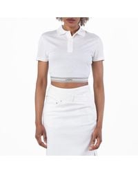 Loewe - Cropped Logo Jacquard Polo Shirt - Lyst