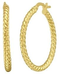 Tresorra - 14K Twisted Medium Hoop Earrings - Lyst