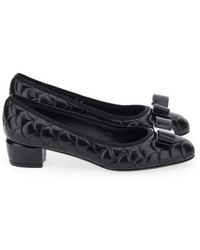 Ferragamo - Lucida Quilted Leather Vara Bow Pumps - Lyst