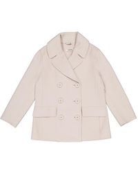 Max Mara - Efebo Wool Pea Coat, Brand Size 36 Us - Lyst
