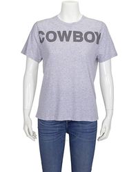 Filles A Papa - T-shirt Grey Distressed Cowboy Print - Lyst