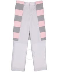 Burberry - Striped Skirt Detail Mohair Wool Wide-leg Trousers - Lyst
