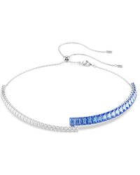 Swarovski - Matrix Mixed Cuts Rhodium Plated Choker - Lyst