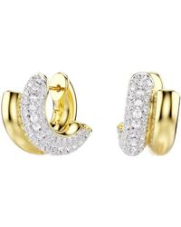 Swarovski - Dextera-Tone Plated Hoop Earrings - Lyst