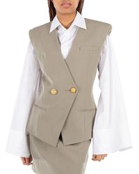 Balmain - Grain-Effect Buttoned Vest, Brand Size 34 (Us - Lyst