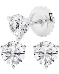 Brilliant Diamond - 2 Carat Round Cut Lab Grown Diamond Stud Earrings - Lyst