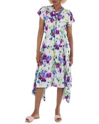 KENZO - Ladies Wisteria Asymmetric Dress With Blurred Floral Print, Brand Size 38 (Us - Lyst