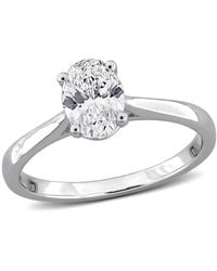 Created Forever - 1Ct Tgw Oval And Round-Cut Lab Grown Diamond Engagement Ring - Lyst