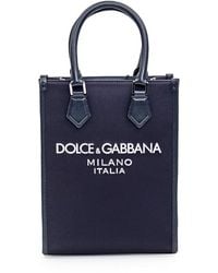 Dolce & Gabbana - Dolce & Gabbana Small Nylon Tote Bag With Logo - Lyst