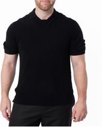 Burberry - V-Neck Wool Polo Shirt - Lyst