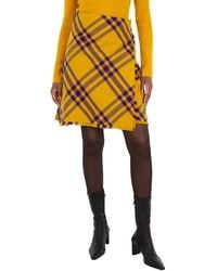 Burberry - Embroidered Wool Skirt - Lyst
