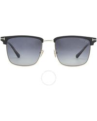 Tom Ford - Hudson Polarized Smoke Gradient Square Sunglasses Ft0997-h 02d 55 - Lyst