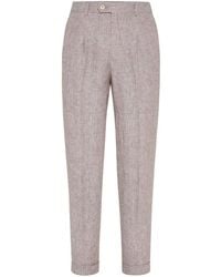 Brunello Cucinelli - Light Linen Tapered Trousers, Brand Size 52 (Us - Lyst
