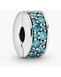 PANDORA - Clip With Cubic Zirconia And Silicone Grip - Lyst