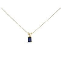 Haus of Brilliance - 14K 6X4Mm Emerald Cut Sapphire Solitaire Pendant Necklace - Lyst