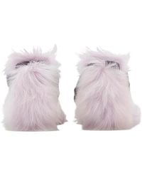 Burberry - Shearling Step Post 105 Heel Sandals, Brand Size 36 Us - Lyst