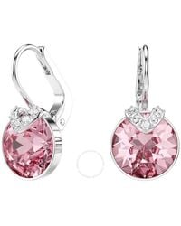 Swarovski - Bella Rhodium Plated V Drop Earrings - Lyst