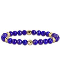 Amour - 19 1/5Ct Tgw Lapis Plated Sterling Stretchable Bead Bracelet - Lyst