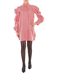 Max Mara - Manna Striped Silk Shirt Dress, Brand Size 38 Us - Lyst