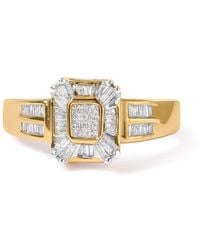 Haus of Brilliance - 10K 1/2 Cttw Diamond Composite And Halo Ring (H-I Color, Si1-Si2 Clarity) - Lyst