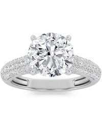 Mure And Co - 1.5Ctw Round Shaped Lab Grown Diamond (F/Vs) Hidden Halo Accented Engagement Ring - Lyst