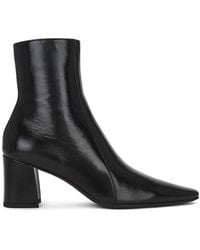 Saint Laurent - Rainer Zipped Crinkled Leather Bootie, Brand Size 35 Us - Lyst
