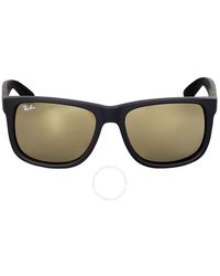 Ray-Ban - Justin Color Mix Gold Mirror Square Sunglasses Rb4165 622/5a 54 - Lyst