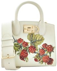 Ferragamo - Floral Print Studio Top Handle Box Bag - Lyst