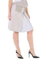 Burberry - Crystal Embroidered Box Pleated Midi Skirt - Lyst