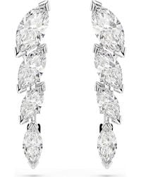 Swarovski - Mesmera Rhodium Plated Marquise Cut Earrings - Lyst