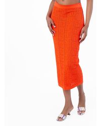 Balmain - Monogram Mesh Skirt, Brand Size 38 (Us - Lyst