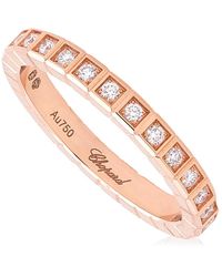 Chopard - Ice Cube 18K Rose 0.24 Ct Diamond Ring - Lyst
