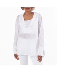 Ferragamo - Ferragamo Hooded Tunic Oversized Top - Lyst