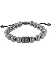 Robert Alton - Stainless Steel Hematite Bead Bolo Bracelet - Lyst