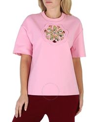 Area - Mussel Flower Embellished Cutout Jersey T-shirt - Lyst