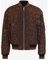 Roberto Cavalli - Animalier Jacquard Bomber Jacket, Brand Size 52 Us - Lyst