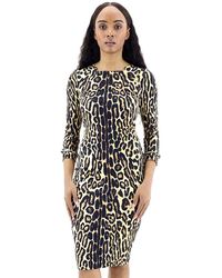 Burberry - Stretch Jersey Leopard Print Dress - Lyst