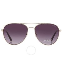 Guess - Gradient Smoke Pilot Sunglasses Gf6143 32b 59 - Lyst