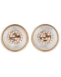 Gucci - Interlocking Diamond Mother Of Pearl Stud Earrings - Lyst