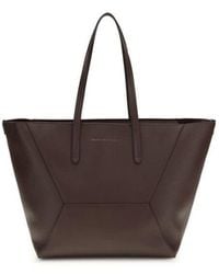 Brunello Cucinelli - Hammered Calf Leather Tote Bag - Lyst