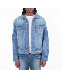 Balmain - Denim Jacket With Zip Fastening, Brand Size 48 (Us - Lyst