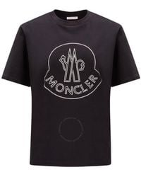 Moncler - Logo Embellished Classic Cotton T-Shirt - Lyst