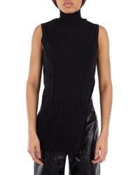 MM6 by Maison Margiela - Asymmetric Turtleneck Sleeveless Top - Lyst