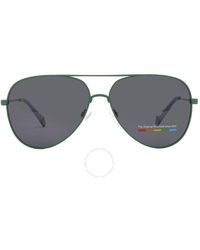 Polaroid - Polairzed Grey Pilot Sunglasses Pld 6187/s 01ed/m9 60 - Lyst
