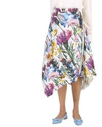 Stella McCartney - Ladies Asymmetric Floral Print Midi Skirt - Lyst