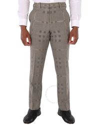 Burberry - Houndstooth Check Plaid Tailored Trousers - Lyst