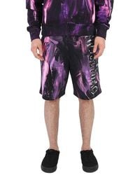 Moschino - Painted Effect Print Fleece Shorts - Lyst